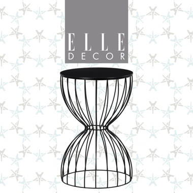 Elle Decor Lulu Modern Hourglass Metal End Table, Decorative Round